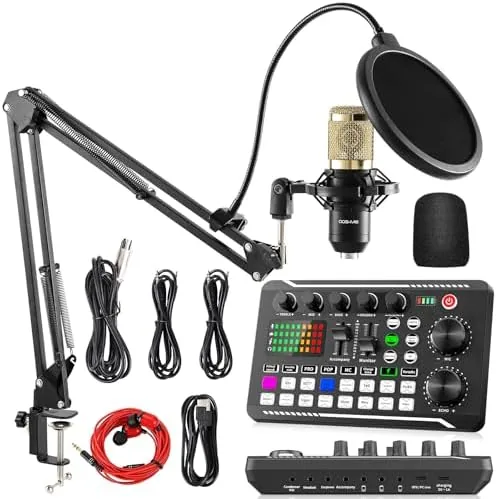 Facmogu F998 Podcast Equipment Bundle, Live Sound Card with BM-800 Mic | Studio Equipment Review: Tested and Rated