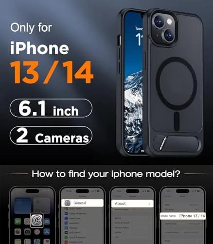 Close look at the Compatible with iPhone 14 Case/iPhone 13 Case,[Built-in Invisible Kickstand][Compatible with build quality