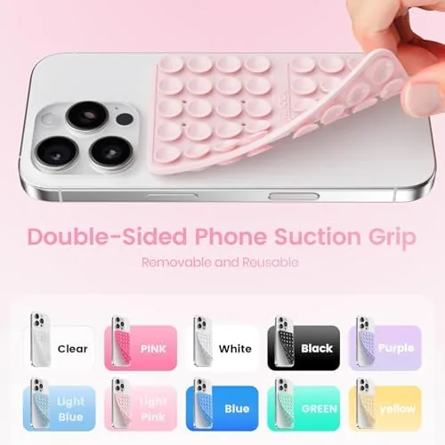 The Klearlook 4PCS Silicone Double Sided Suction Cup Phone Case, Combination in real use
