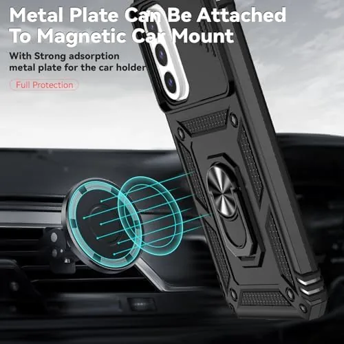 The back of the case with the slide camera cover open and the ring holder deployed