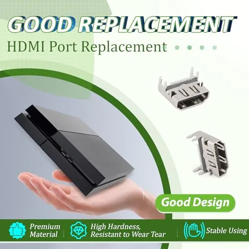 A newly installed HDMI port seated on the PS4 mainboard before soldering