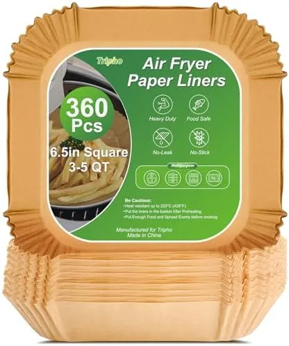 360 Pcs 6.5" Square Air Fryer Paper Liners Disposable Unbleached Heavy Duty | Non-Stick Review: Tested and Rated