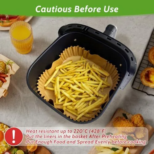 Testing the 360 Pcs 6.5" Square Air Fryer Paper Liners Disposable Unbleached over two weeks