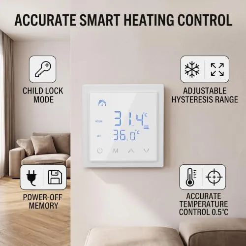 Testing the Smart Electric Floor Heating Thermostat 16A AC85V‑250V Home Thermostat, Easy over two weeks