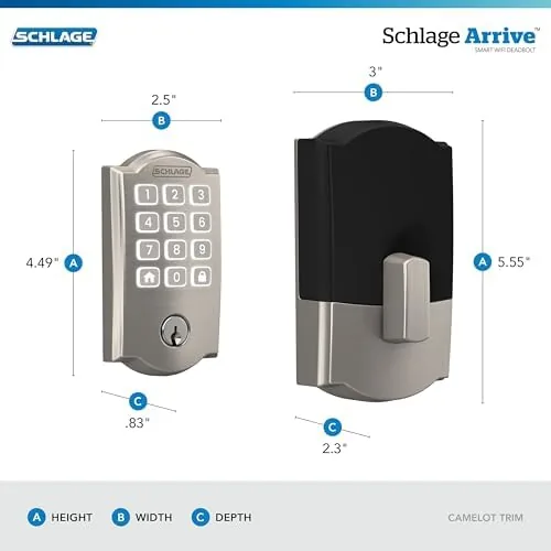 The Schlage Home app showing the lock status and access code screen