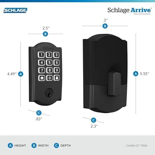 The Schlage Home app showing the lock status and recent activity