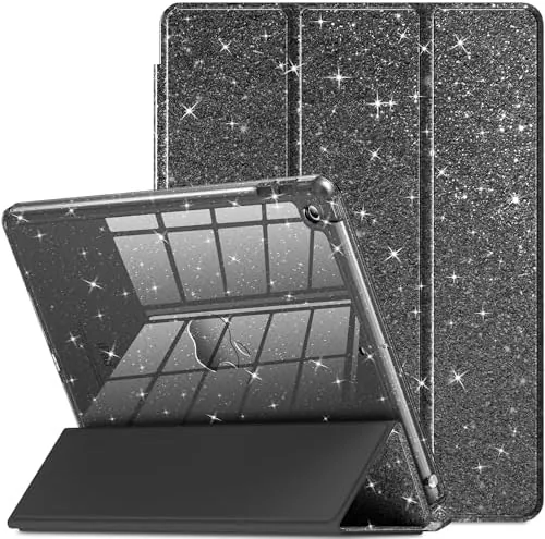 Overview of the INFILAND Glitter Case for iPad 9th/8th/7th Generation 10.2 inch (Black)