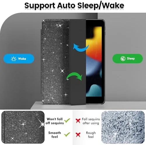 The INFILAND Glitter Case for iPad 9th/8th/7th Generation 10.2 inch (Black) compared in context