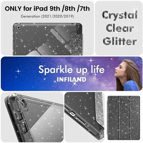 Testing the INFILAND Glitter Case for iPad 9th/8th/7th Generation 10.2 inch (Black) over two weeks