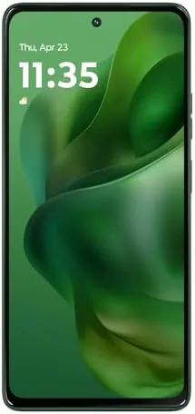 The front of the Moto G Power 2025 showing the large display and punch hole camera