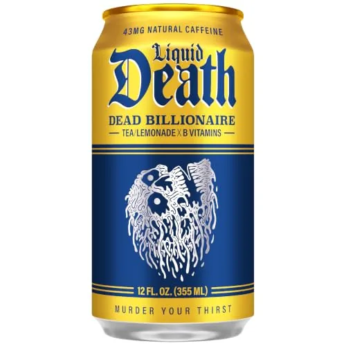 A chilled Dead Billionaire can poured into a glass of ice