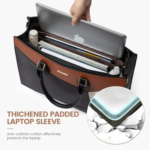 Another view of the LOVEVOOK Laptop Bag for Women,17 lnch Waterproof Lightweight Leather Tote