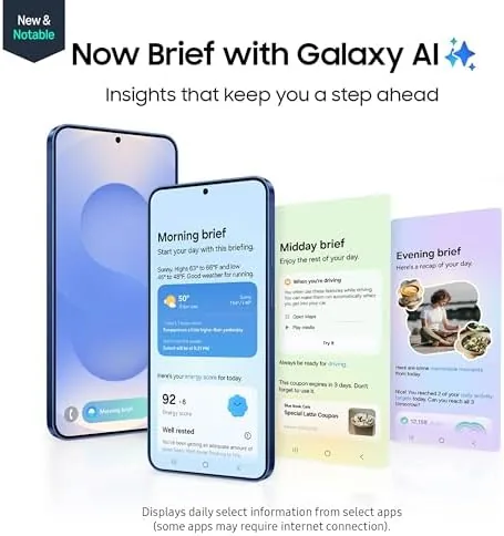 Detail shot of the Samsung Galaxy S25+ Cell Phone, 256GB Smartphone, Unlocked Android, AI features