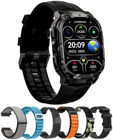 CARBINOX Vortex Smart Watch with with 6 Pack Bands 22 mm, Rugged Fitness Tracker Review: Tested and Rated