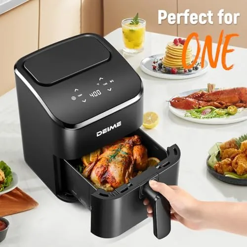 Close look at the DEIME Air Fryer, Small Digital 3 Qt Airfryer Space Saving build quality