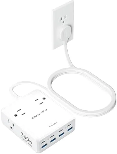 The Olcorife Flat Plug Power Strip with 10 FT Extension Cord compared in context