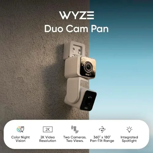 Close look at the WYZE Duo Cam Pan Indoor/Outdoor IP65 2K 360° Pan/Tilt Smart build quality