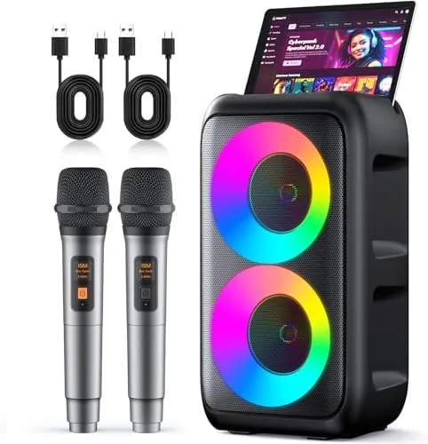 Overview of the Karaoke Machine for Adults Kids, Portable Bluetooth Speaker with 2