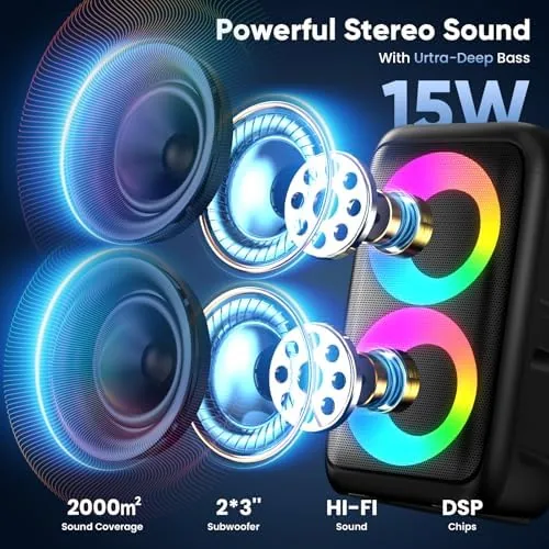 Another view of the Karaoke Machine for Adults Kids, Portable Bluetooth Speaker with 2