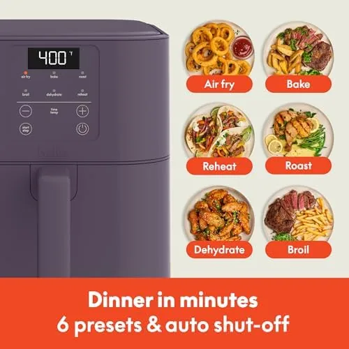 Another view of the bella Fits-Anywhere™ 6qt Slim Air Fryer with Non-Toxic Coating, Plum