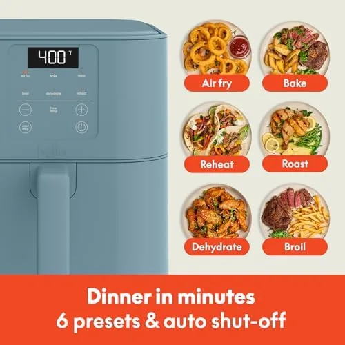 Another view of the bella Fits-Anywhere™ 6qt Slim Air Fryer with Non-Toxic Coating, Surf