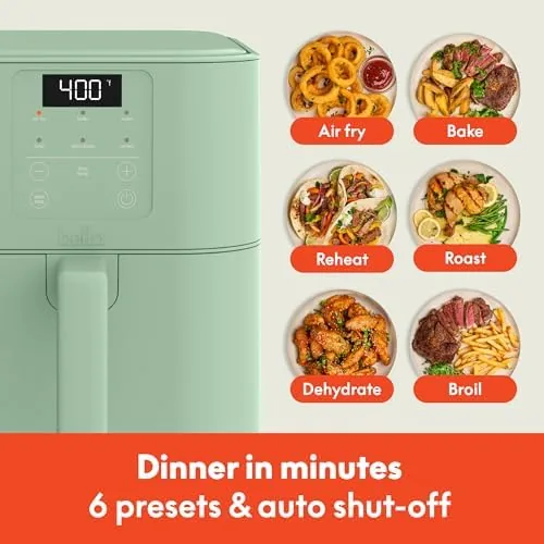 Another view of the bella Fits-Anywhere™ 6qt Slim Air Fryer with Non-Toxic Ceramic, Seaglass