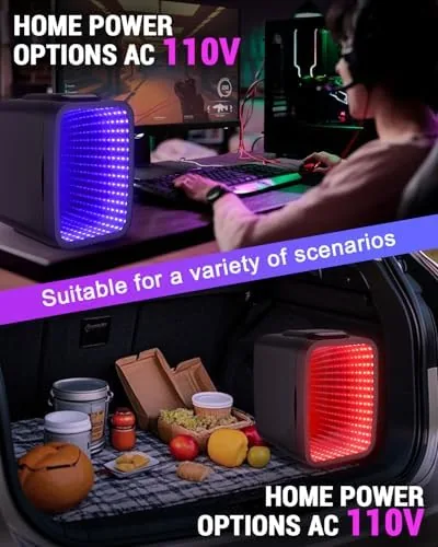 Another view of the FANSEXPERT Mini Fridge, 4 Liter/6 Cans Small Refrigerator With Dimmable