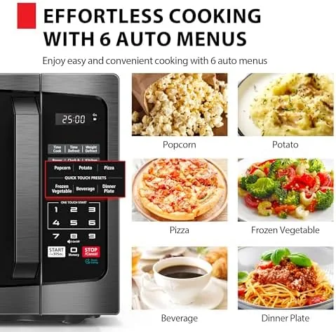The digital display showing the cooking timer on the Toshiba microwave