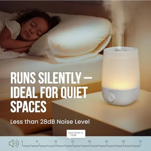 The Fontaines Luxury Top-Fill Humidifiers for Bedroom, Cool Mist 360° Ultra-Fine in real use