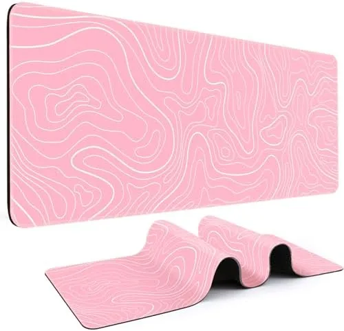 DIGSOM Gaming Mouse Pad, Pink with White Topographic Line, 31.5x11.8in | XL Mouse mat Review: Tested and Rated