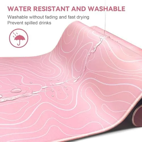 The DIGSOM Gaming Mouse Pad, Pink with White Topographic Line, 31.5x11.8in compared in context