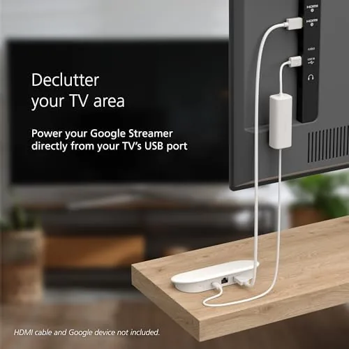 Close look at the Mission USB Power Cable for Google TV (Power Google TV build quality