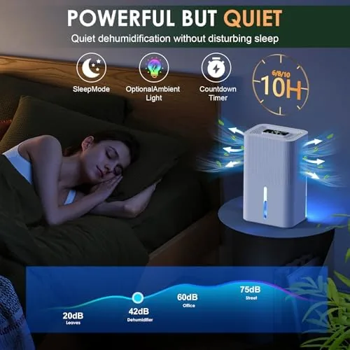 Close look at the Portable Home Dehumidifier for Basements Bathroom Bedroom|91 OZ Tank|900 sq.ft build quality