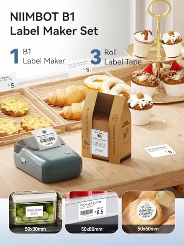 Close look at the NIIMBOT B1 Label Maker Machine with 3 Tapes, 2Inch Thermal build quality