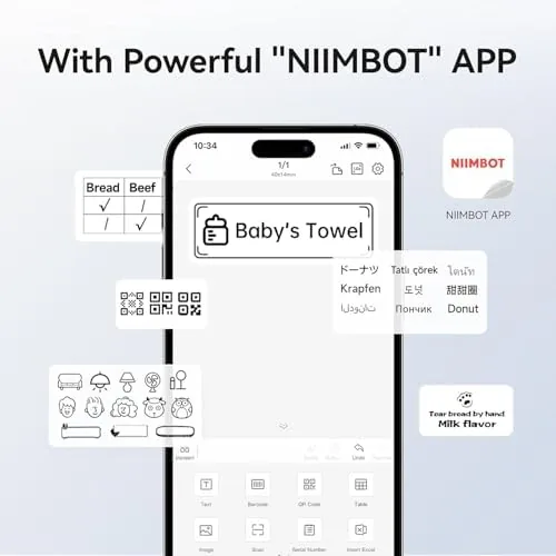 Another view of the NIIMBOT B1 Label Maker Machine with 3 Tapes, 2Inch Thermal