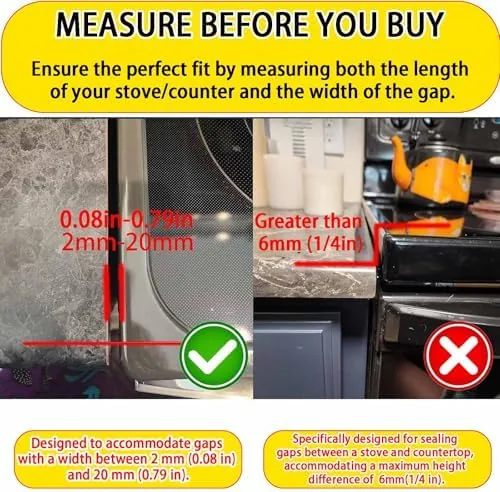 The 2 Pack Flexible Kitchen Stove Gap Covers, Silicone Gap Fillers in real use
