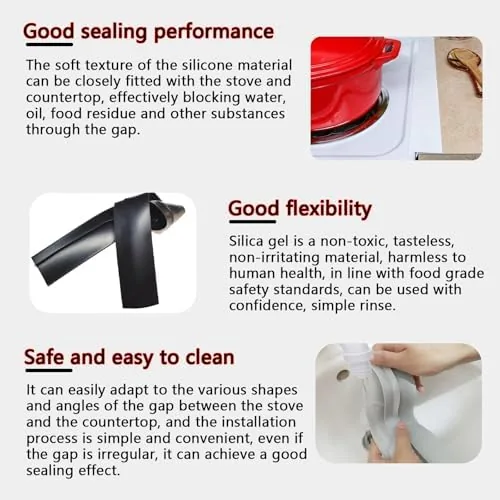 The 2 Pack Flexible Kitchen Stove Gap Covers, Silicone Gap Fillers compared in context