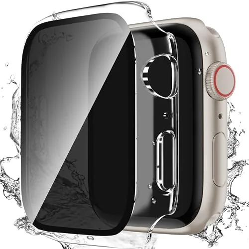 The watch case on a charging puck with the open sensor back visible
