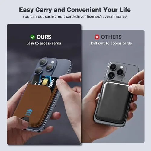 The QYQBOON Mag-Safe Wallet for iPhone - Lightweight Magnetic Phone Wallet compared in context