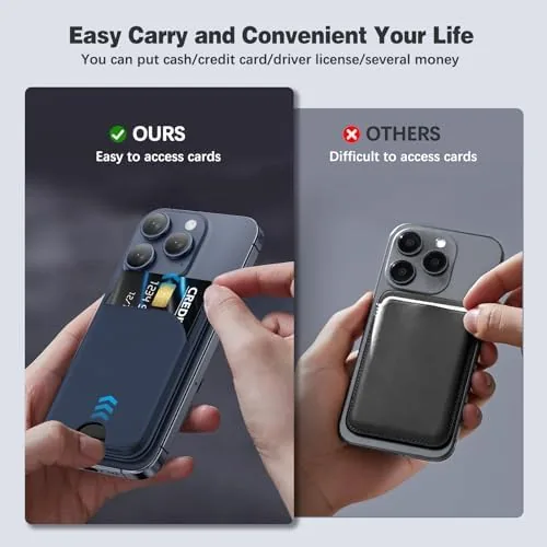The QYQBOON Magnetic Wallet for iPhone - Mag-Safe Wallet Lightweight Magnetic compared in context