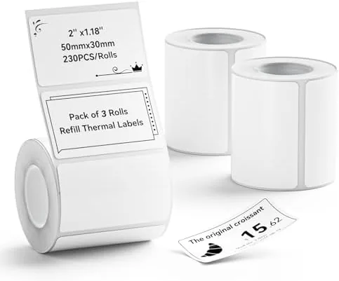 NIIMBOT 3 Roll Set Labels, 2'' x 1.2'' (50x30mm) Waterproof Thermal Label | for Review: Tested and Rated