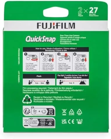 The Fujifilm QuickSnap Flash 400 One Time Use 35mm Disposable Camera in real use