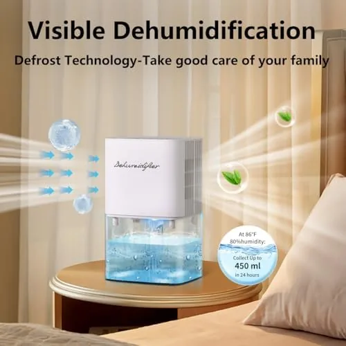 Close look at the Dehumidifier 1657ML 58OZ Small Dehumidifier for Home 230 Ft² Safety build quality