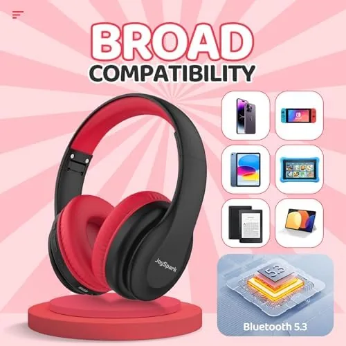 Another view of the JoySpark Kids Bluetooth Headphones, Lightweight Wireless Headphones for Kids, 85/94dB