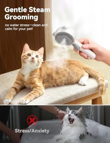 Collected fur lifted from the brush with the release button