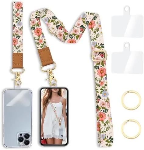 Yonlevres Phone Lanyard Crossbody Strap Wrist Neck Adjustable Women Flower | Cell Phone Lanyard Review: Tested and Rated