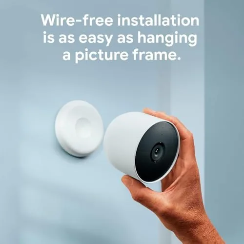 Close up of the Nest Cam battery base and magnetic mount