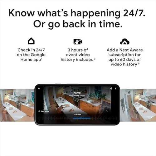 Nest Cam mounted indoors watching a living room