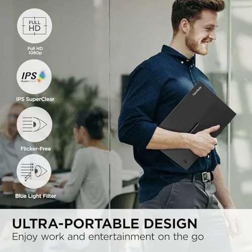 Close look at the ViewSonic VA1653 16 Inch 1080p Portable Monitor, FHD IPS External build quality