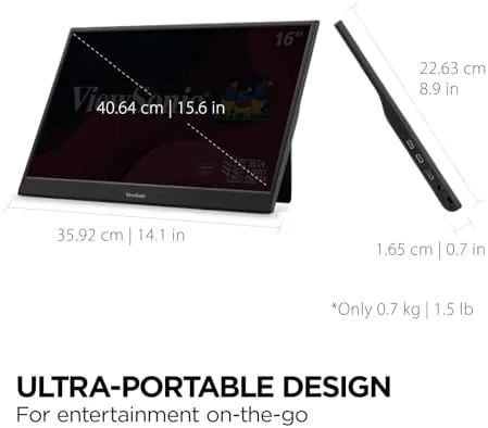 The ViewSonic VA1653 16 Inch 1080p Portable Monitor, FHD IPS External compared in context